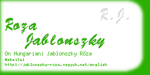 roza jablonszky business card