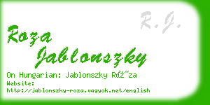 roza jablonszky business card